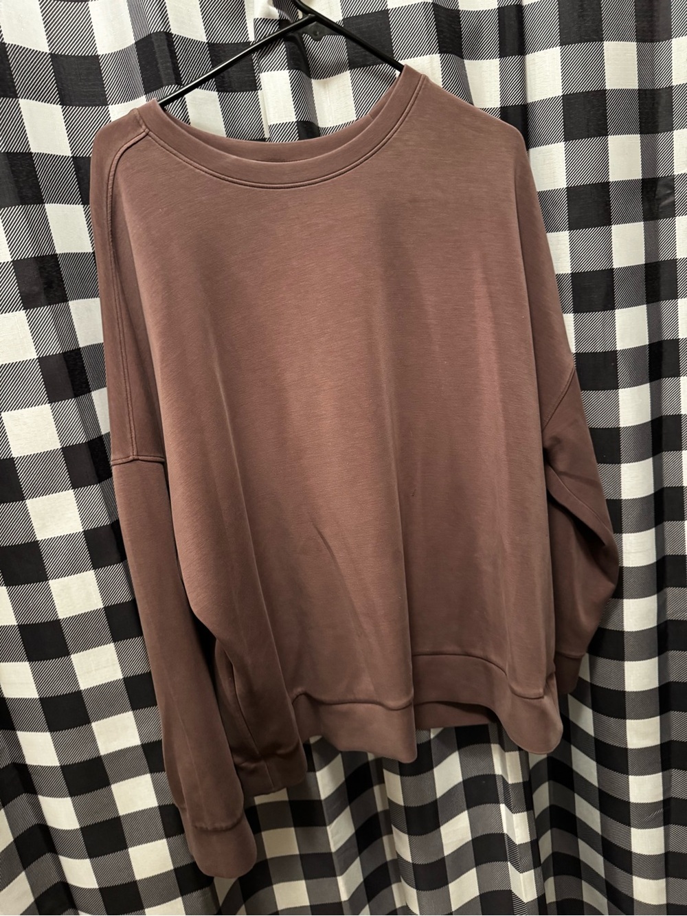 Women's Oversized Brown Crewneck Sweatshirt